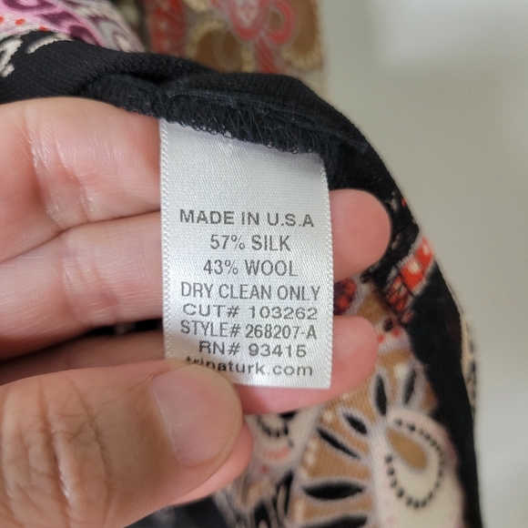 Trina Turk Black and Pink Button Down Shirt - Picture 7 of 7